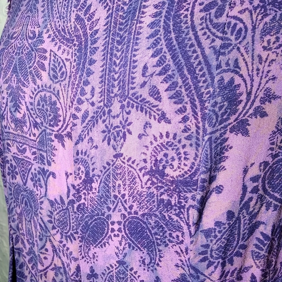 Ecote Small Purple Paisley Boho Soft Mini Dress - Picture 10 of 15
